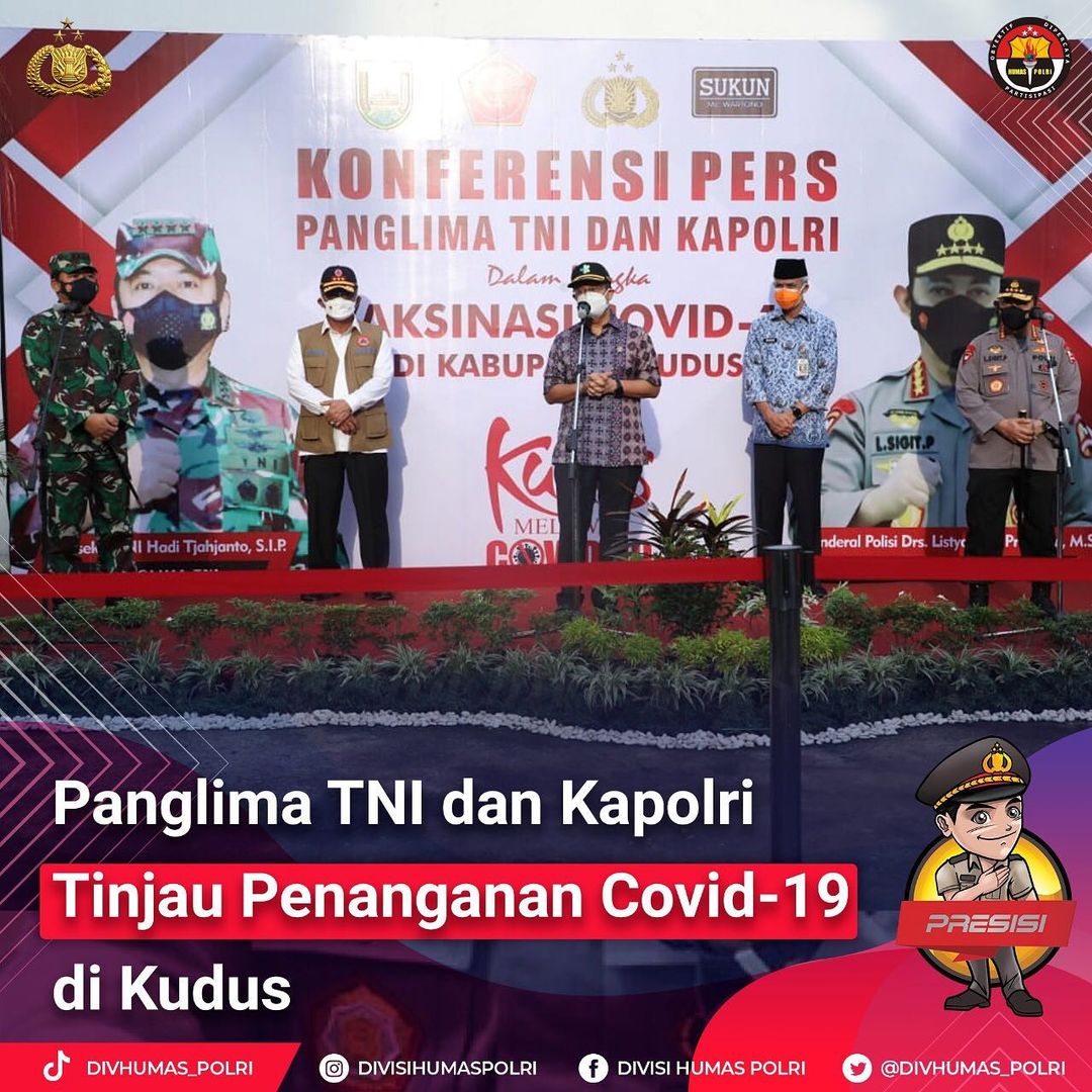 Panglima TNI dan Kapolri Tinjau Penanganan Covid-19 di Kudus